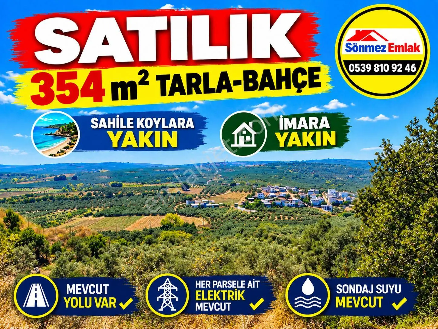 Mudanya Esence'de 354 M² Satılık Tarla-bahçe | Yol, Su, Elektrik — fotoğraf 4
