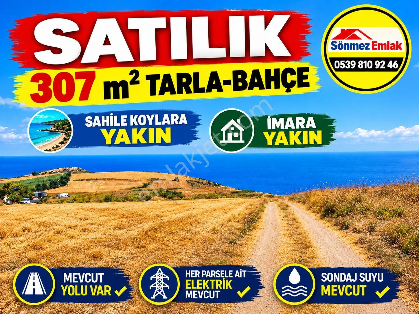 Bursa Mudanya Esence Eşkel'de 307 M² Sahile Yakın Satılık Tarla | Yol, Su, Elektrik — fotoğraf 3