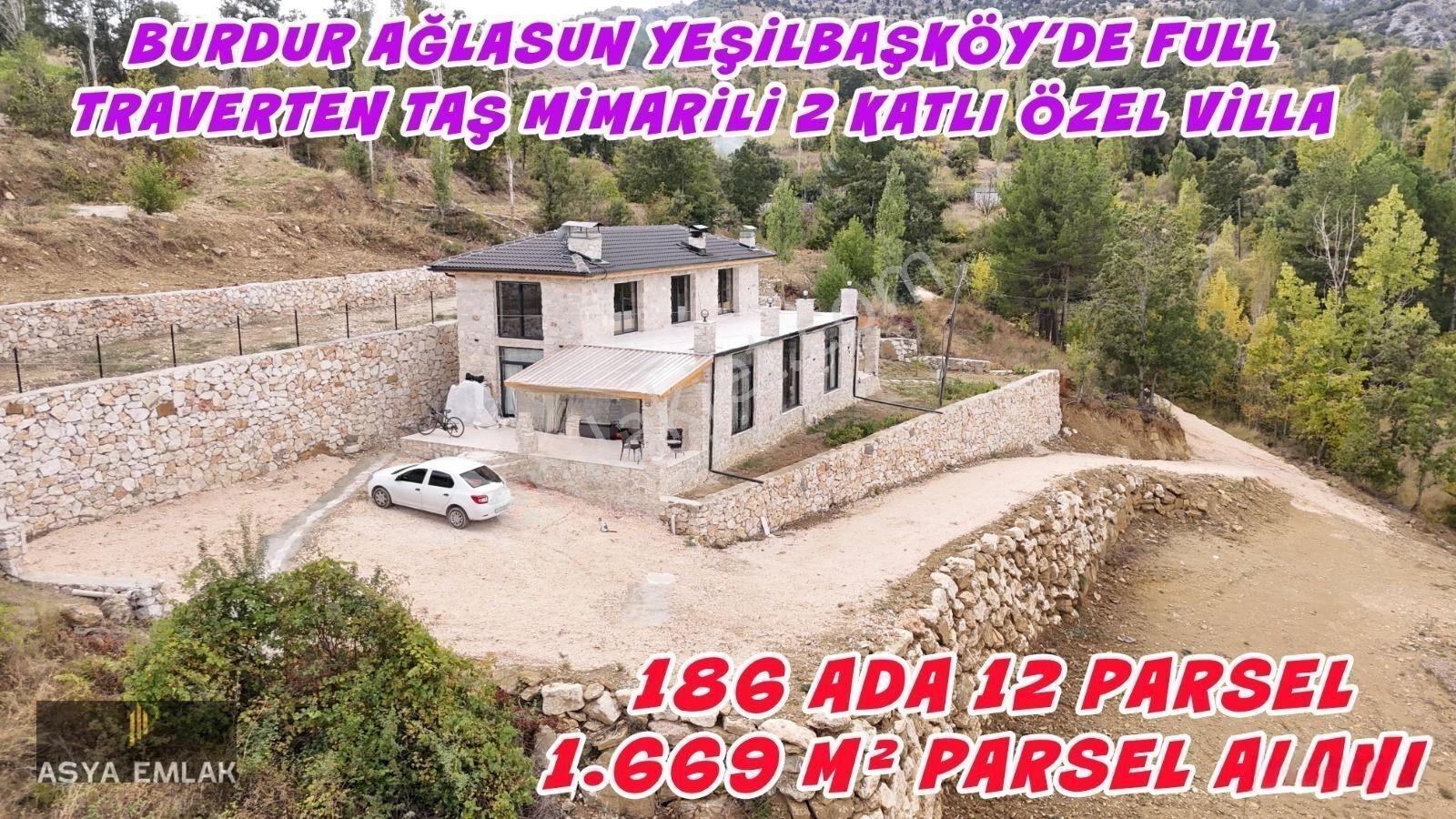 Burdur Ağlasun Yeşilbaşköy'de Full Traverten Taş Mimarili Villa — fotoğraf 3