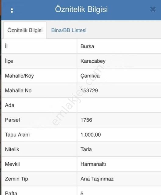 Karacabey Çamlıca'da 1000 Metre² Tarla — fotoğraf 2