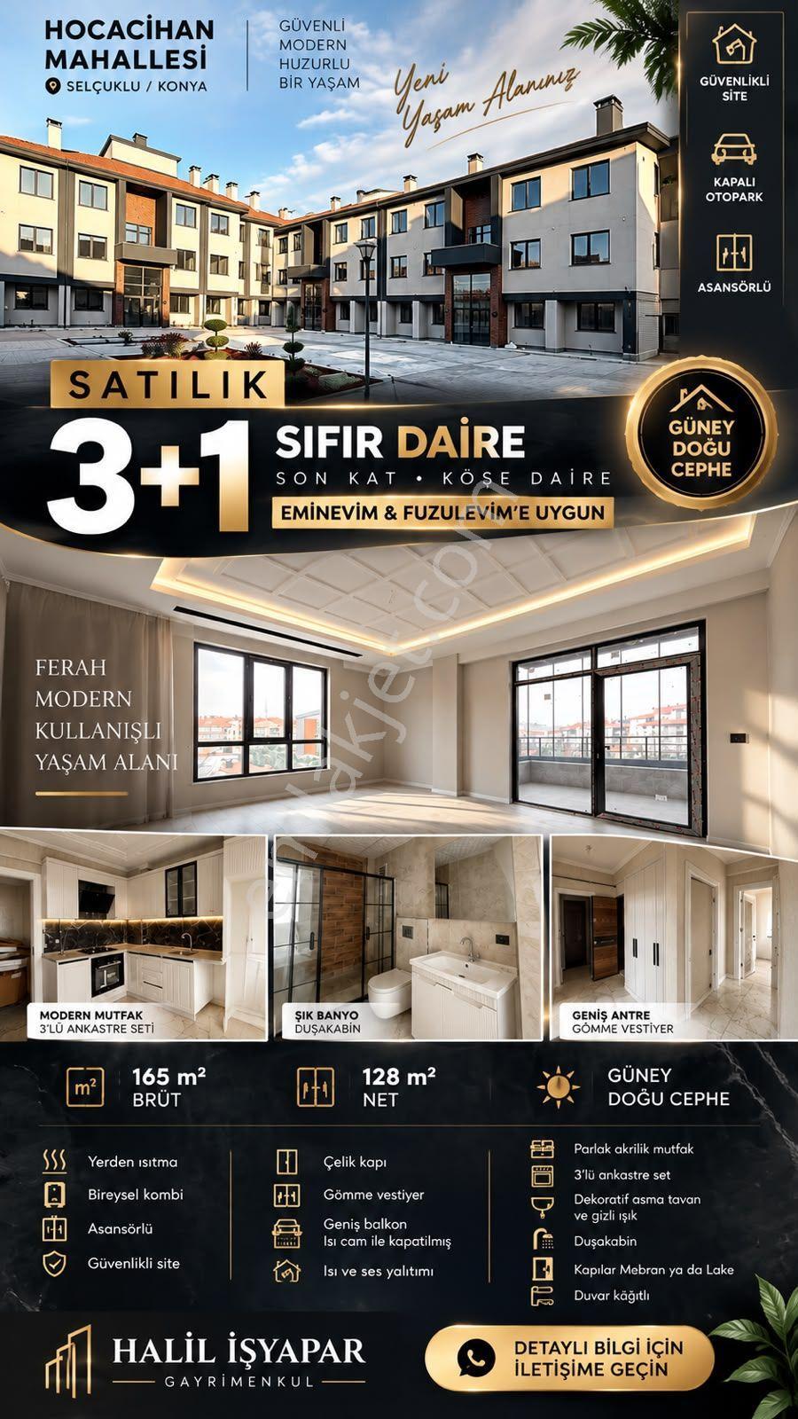 Hocacihan Mah’de Emin Evime Fuzul Evime Uygun Son Kat Köşe 3+1 Sıfır Daire — fotoğraf 19