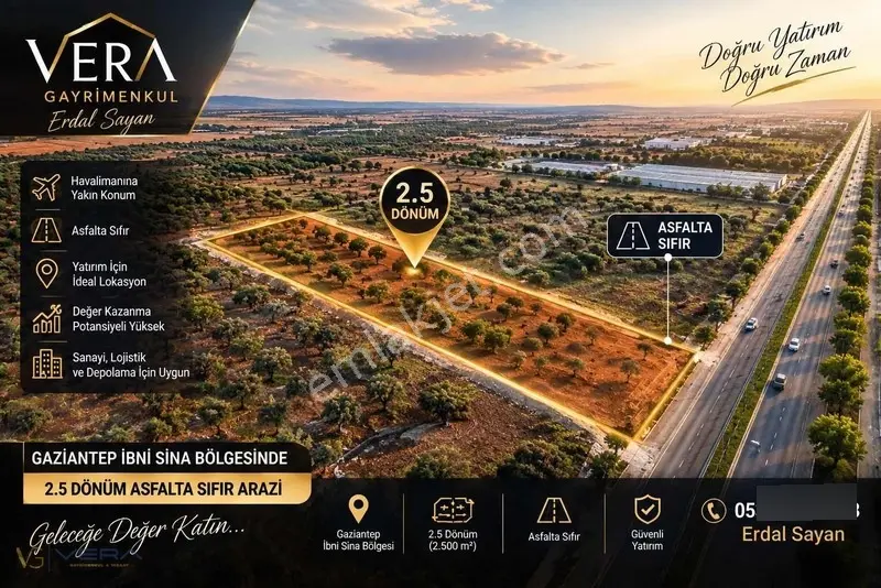 Havalimanı Dibinde Asfalta Sıfır 2.500 M² Satılık Kıymetli Arazi