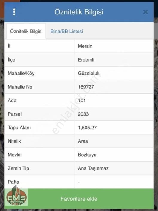Erdemli Güzeloluk 1.500m2 Arsa Satılık — fotoğraf 6