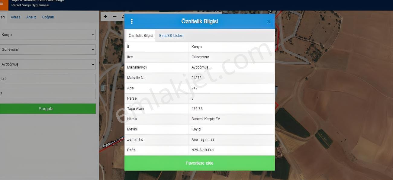 Güneysınır Aydoğmuş 476,76 M2 Arsa+ Ev