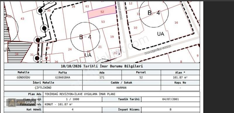 Çiftlikönü Harman Sokakta 4 Kat İmarlı 102 M² Satılık Arsa — fotoğraf 2