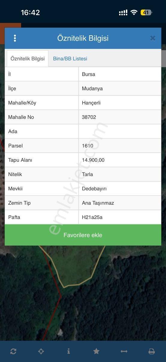 Bursa Mudanya Hançerli'de Satılık 14900 M2 Zeytinlik — fotoğraf 2