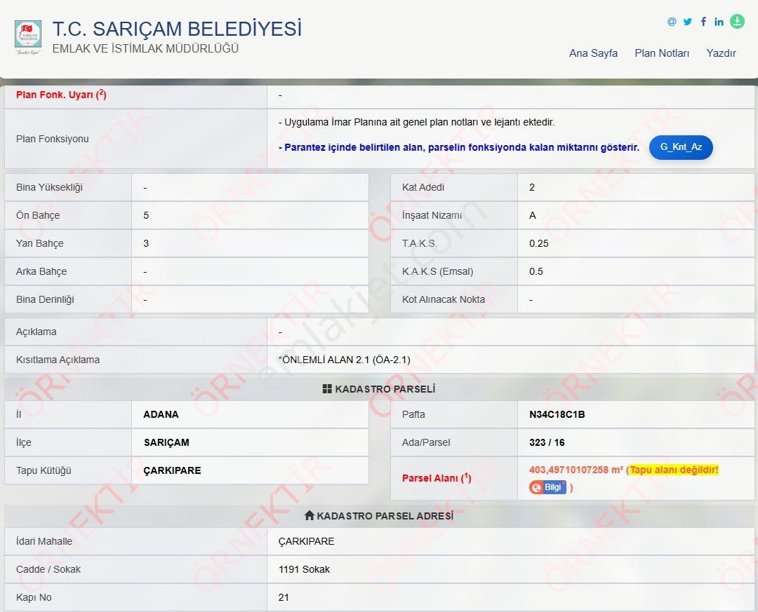 Adana Sarıçam Satılık Arsa | Tek Tapu Çarkıpare Villa Arsa — fotoğraf 2
