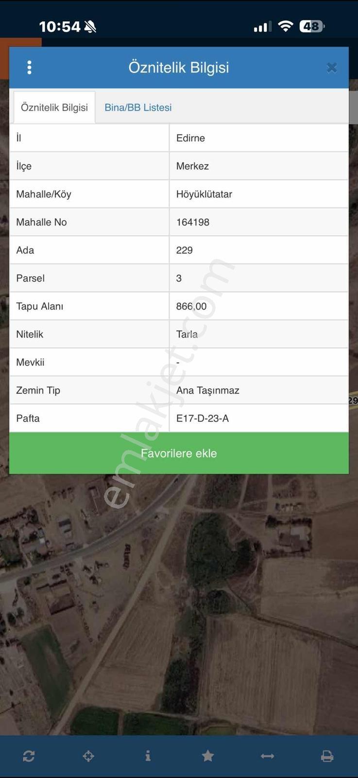 Edrine Merkez Höyüklütatar Tek Tapu 866m2 Tarla Resmi Yolu Var — fotoğraf 5
