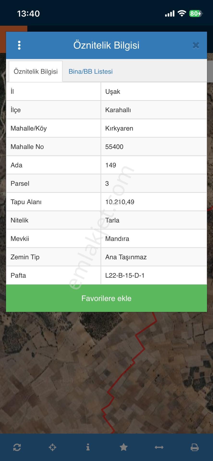 Karahallı Kırkyaren Köyünde Yolu Bulunan 10.200 M2 Tarla