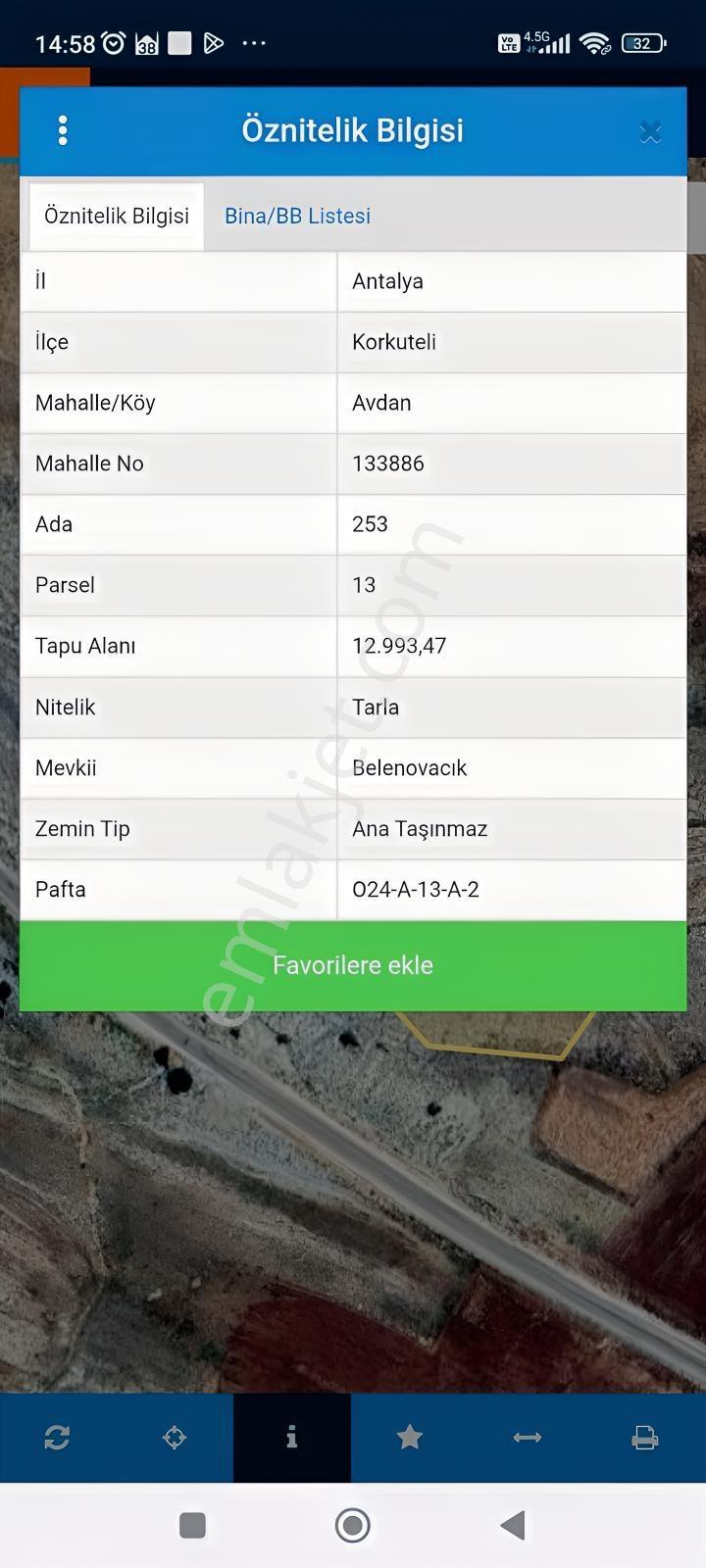 Korkuteli Avdan Köyünde Satılık 12.993m2 Tarla — fotoğraf 5