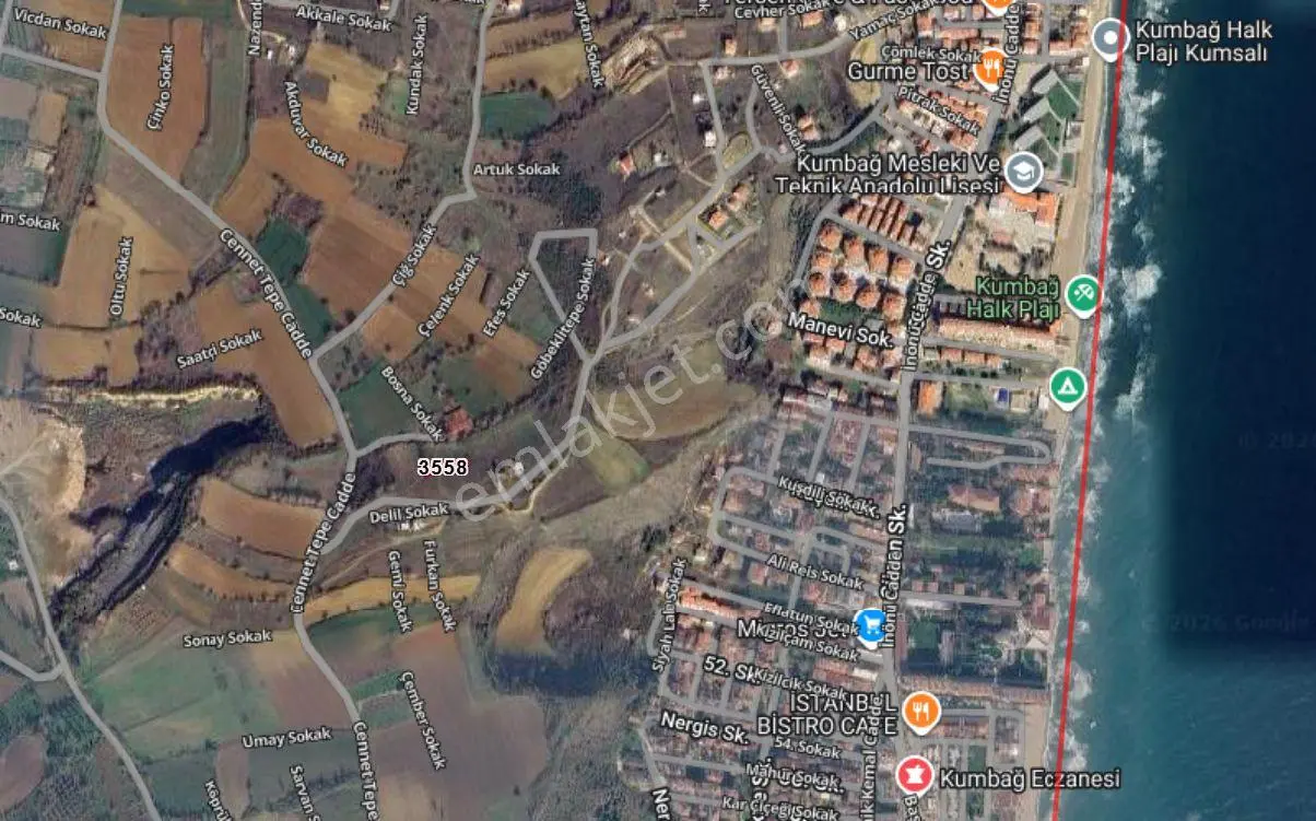 Tekirdağ Kumbağda 568 M2 3 Kat İmar Satılık Arsa Deniz Manzaralı — fotoğraf 4