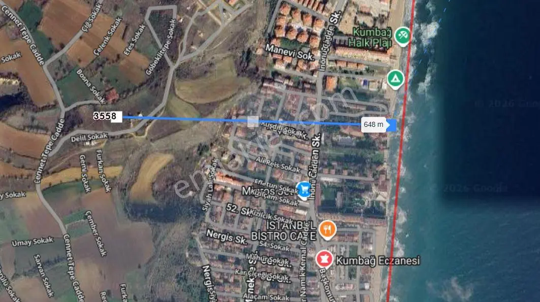 Tekirdağ Kumbağda 568 M2 3 Kat İmar Satılık Arsa Deniz Manzaralı — fotoğraf 5