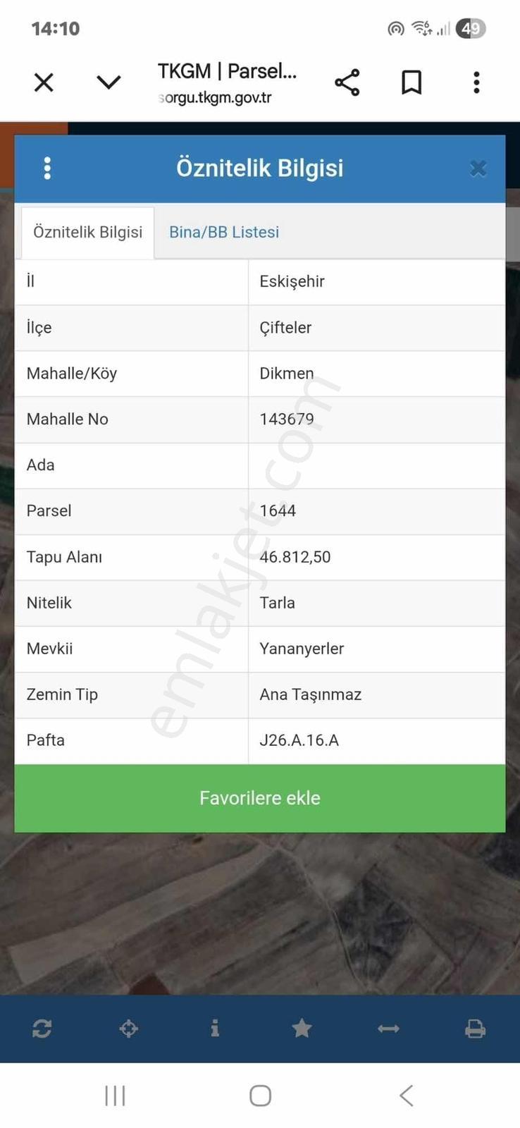 As-Çifteler Dikmen Köyü Fırsat Sulu Tarıma Elverişli Tarla