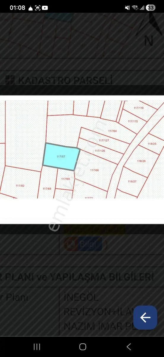 İnegöl Hocaköyde, Şehre Sadece 2 Km Mesafede, 770 M2 Arsa — fotoğraf 4