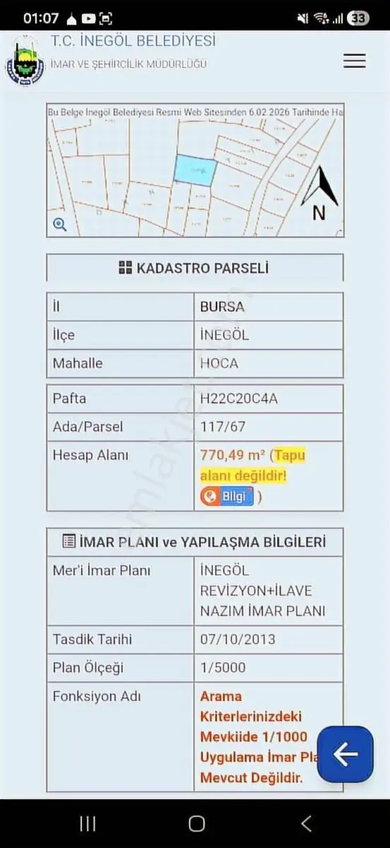 İnegöl Hocaköyde, Şehre Sadece 2 Km Mesafede, 770 M2 Arsa — fotoğraf 5