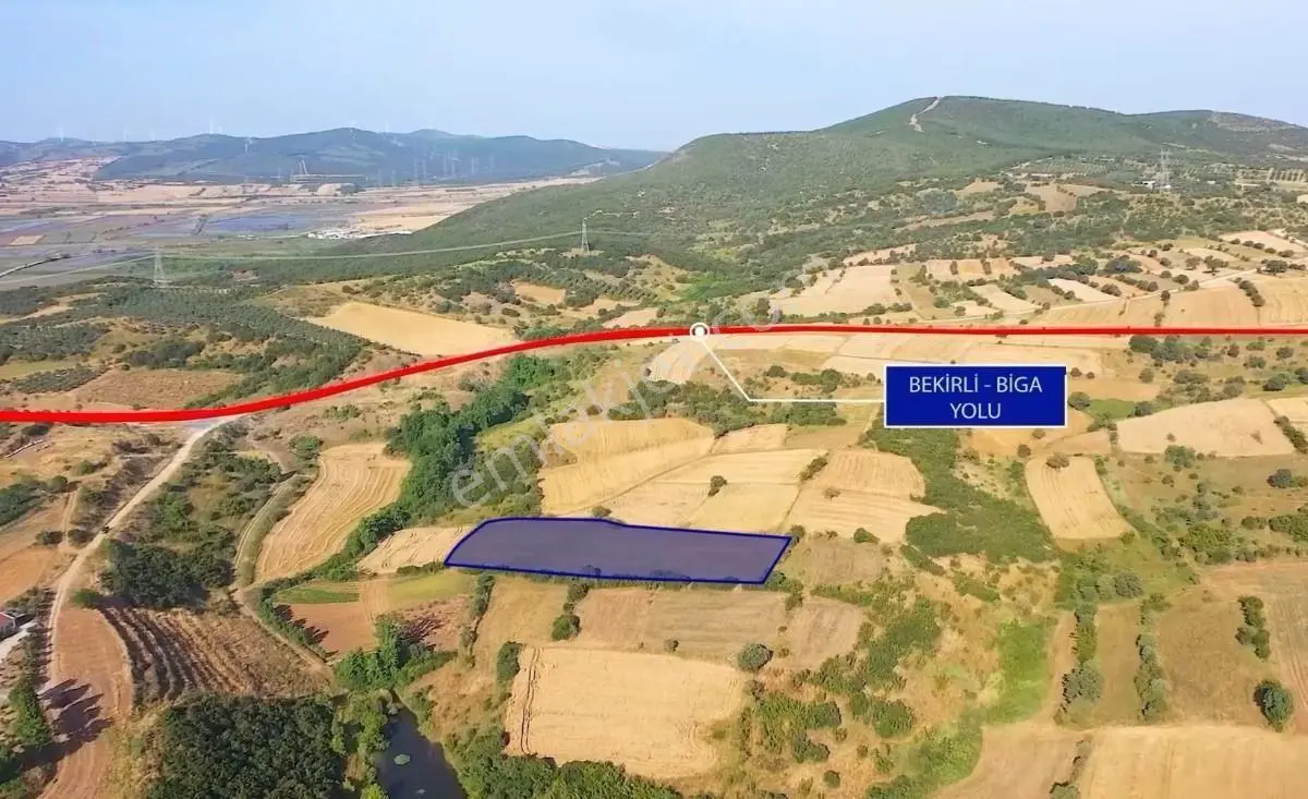 Çanakkale Biga Bekirli Köyü Gölet Manzaralı Yatırımlık Tarla — fotoğraf 2