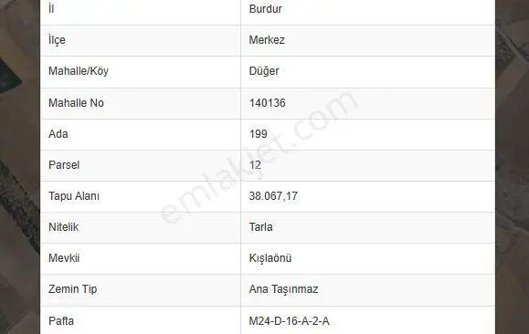 Burdur Düğer Köyün'de 38.000m2 Satılık Tarla — fotoğraf 4