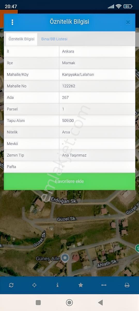 Mamak Lalahan'da Satılık 509 M² Müstakil Tapulu Arsa — fotoğraf 2