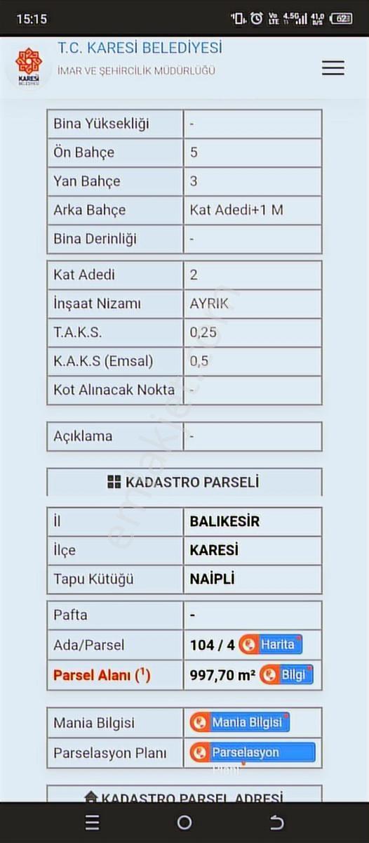 Karesi Naipli'de 997 M2 Satılık Konut İmarlı Arsa — fotoğraf 11