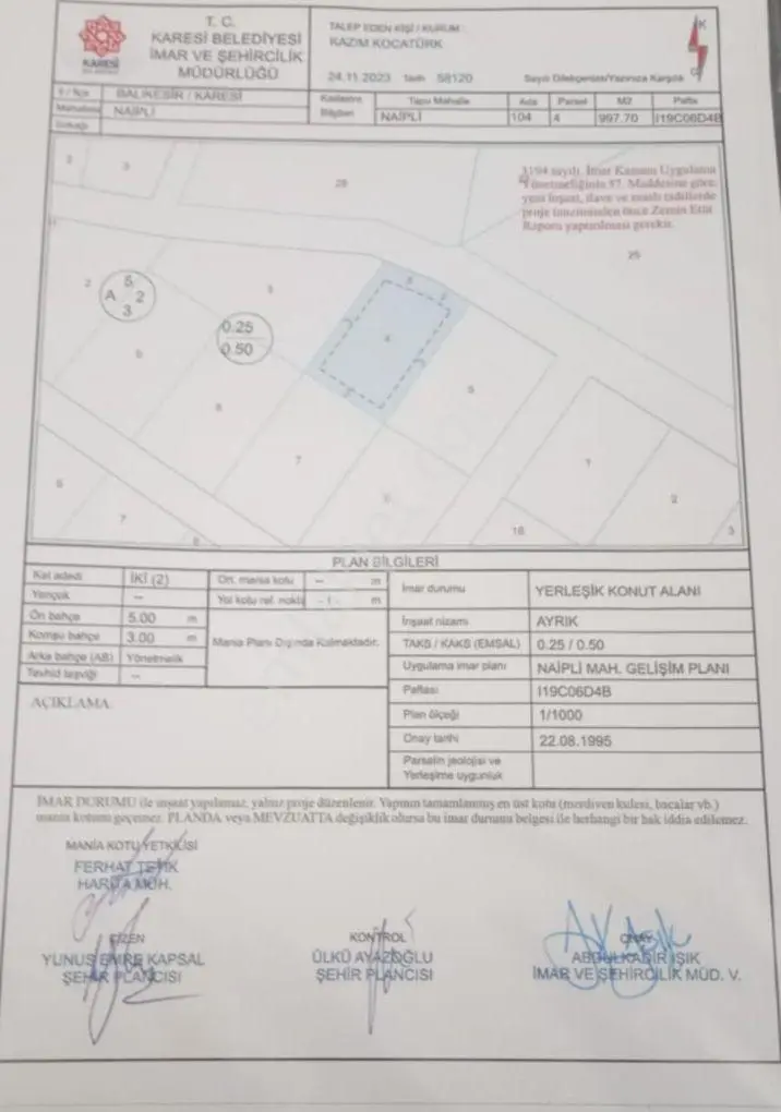 Karesi Naipli'de 997 M2 Satılık Konut İmarlı Arsa — fotoğraf 12