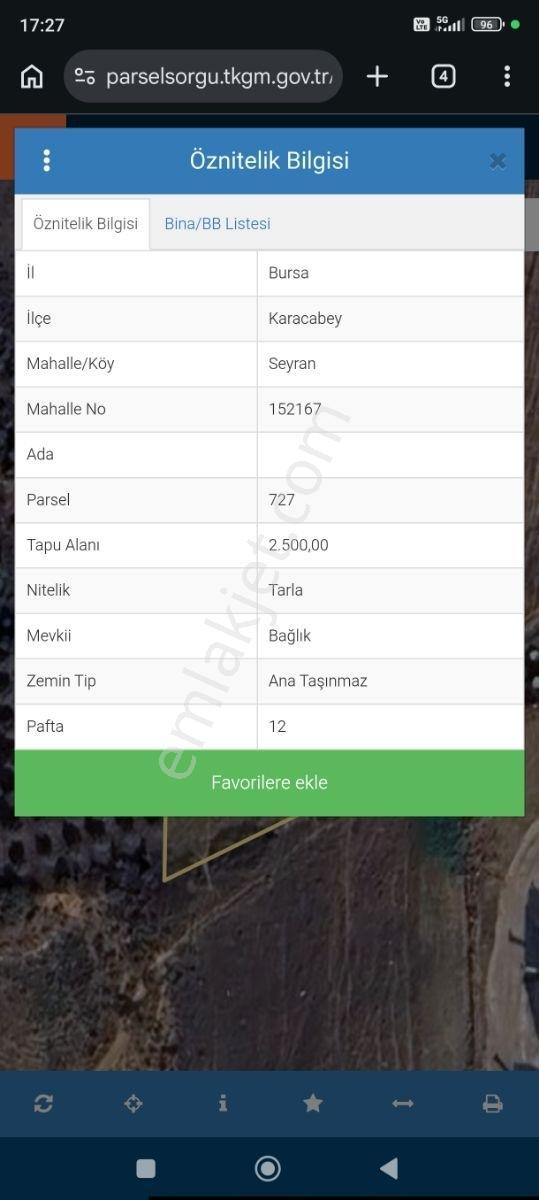 Bursa Karacabey Seyran Satılık 2500 M2 Tarla — fotoğraf 2