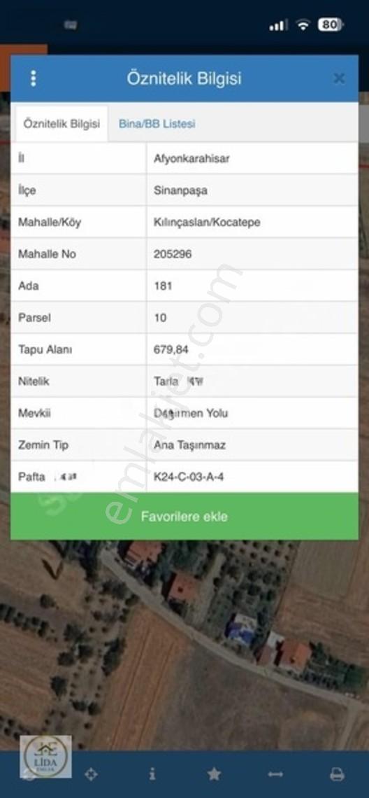 Lida Emlaktan Satılıksinanpaşa Da Tarla