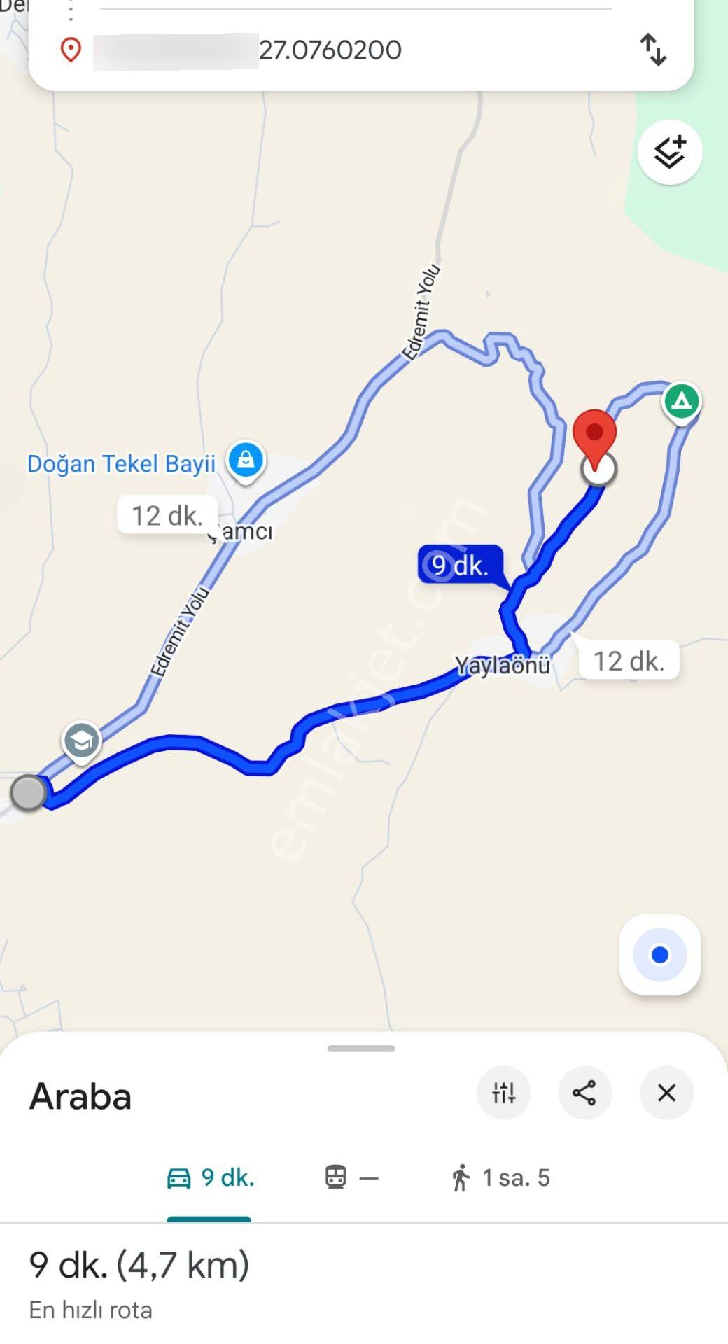 Edremit'te Deniz Manzaralı Satılık Tarla 1520m² — fotoğraf 3