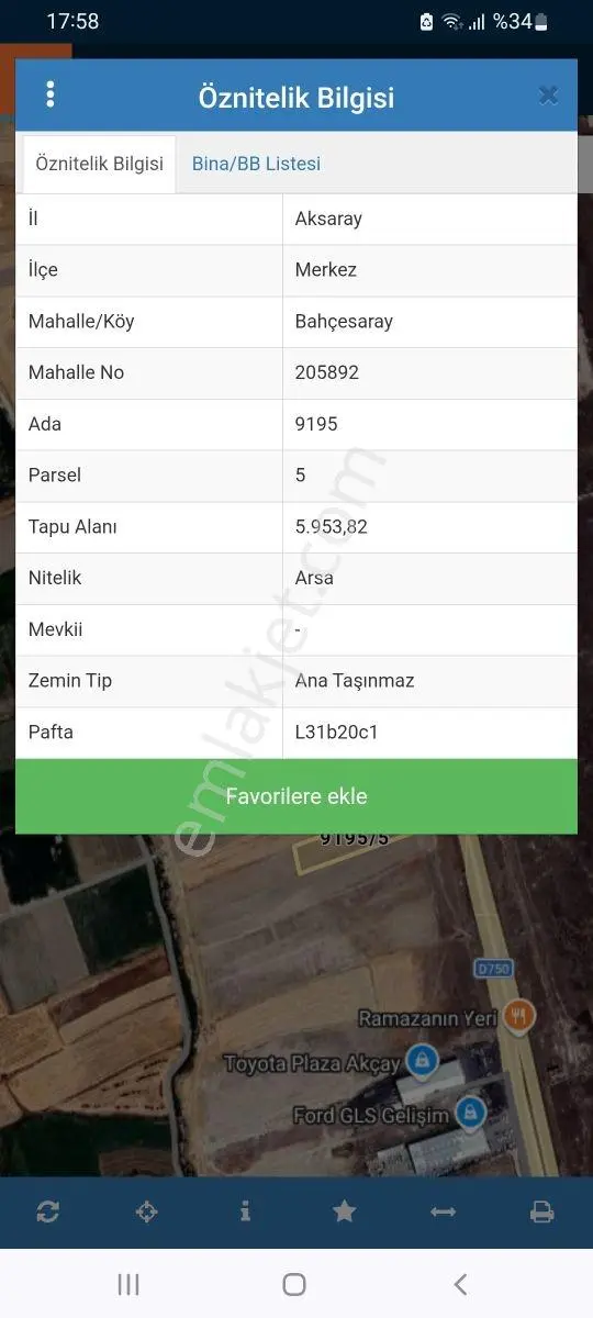 Aksaray Eymen Emlaktan Satlik Ticari Arsa Bahcesarayda