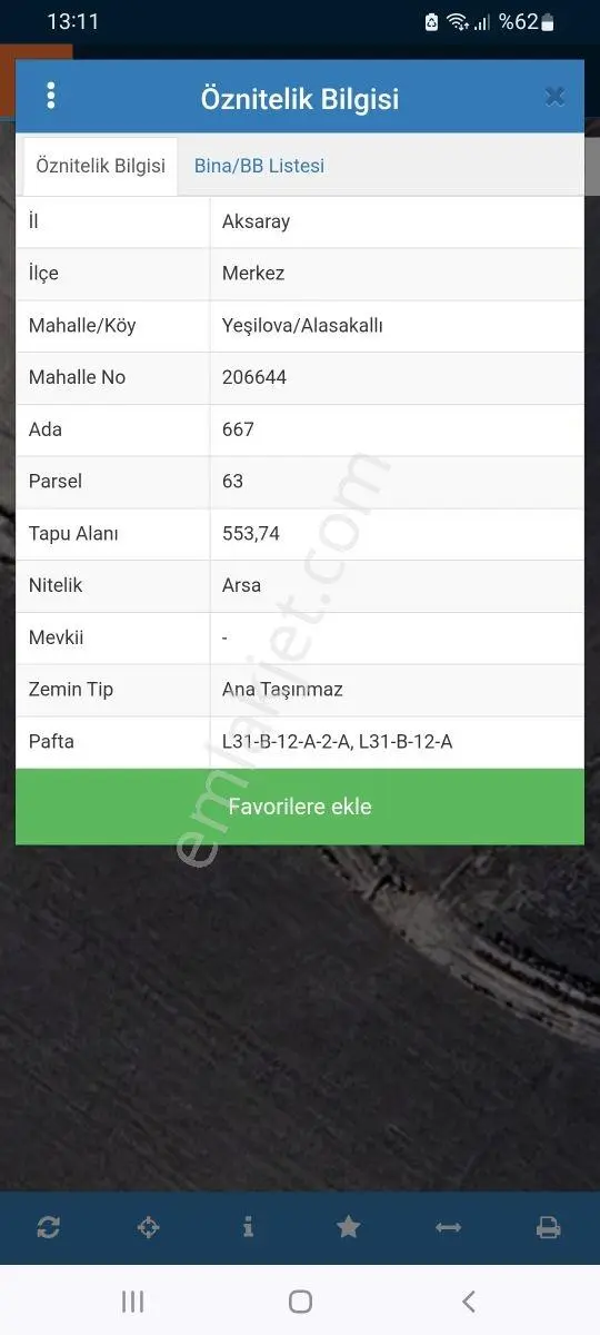 Aksaray Eymen Emlaktan Satlik Yesilovada Parseller
