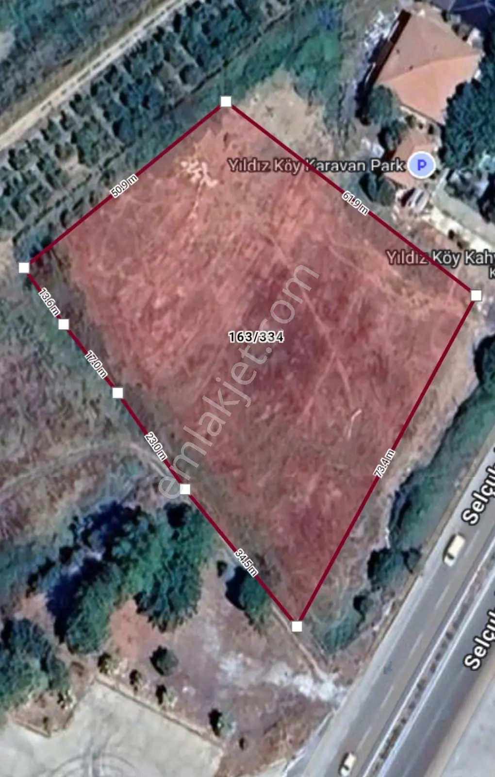 İzmir Selçuk Belevi’de D550 Ana Yol Üzerinde 4.496 M² Satılık Tarla — fotoğraf 2