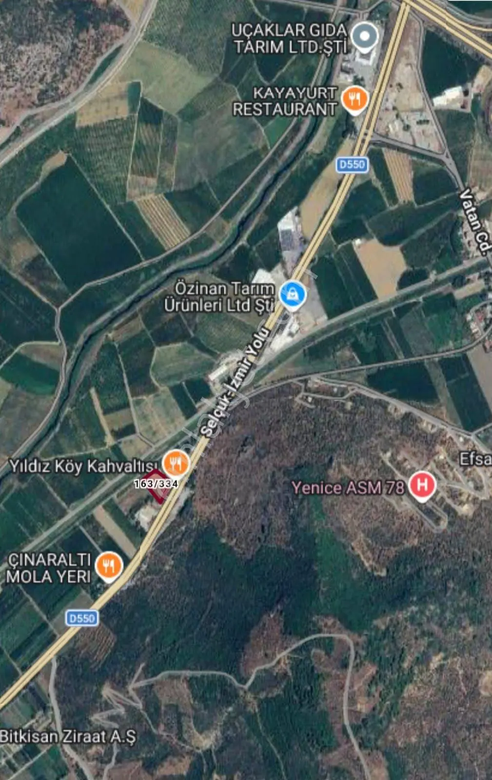 İzmir Selçuk Belevi’de D550 Ana Yol Üzerinde 4.496 M² Satılık Tarla — fotoğraf 3