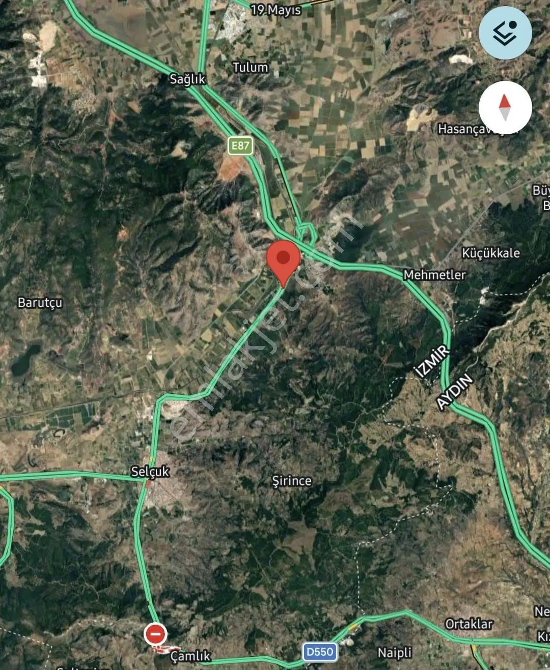 İzmir Selçuk Belevi’de D550 Ana Yol Üzerinde 4.496 M² Satılık Tarla — fotoğraf 5