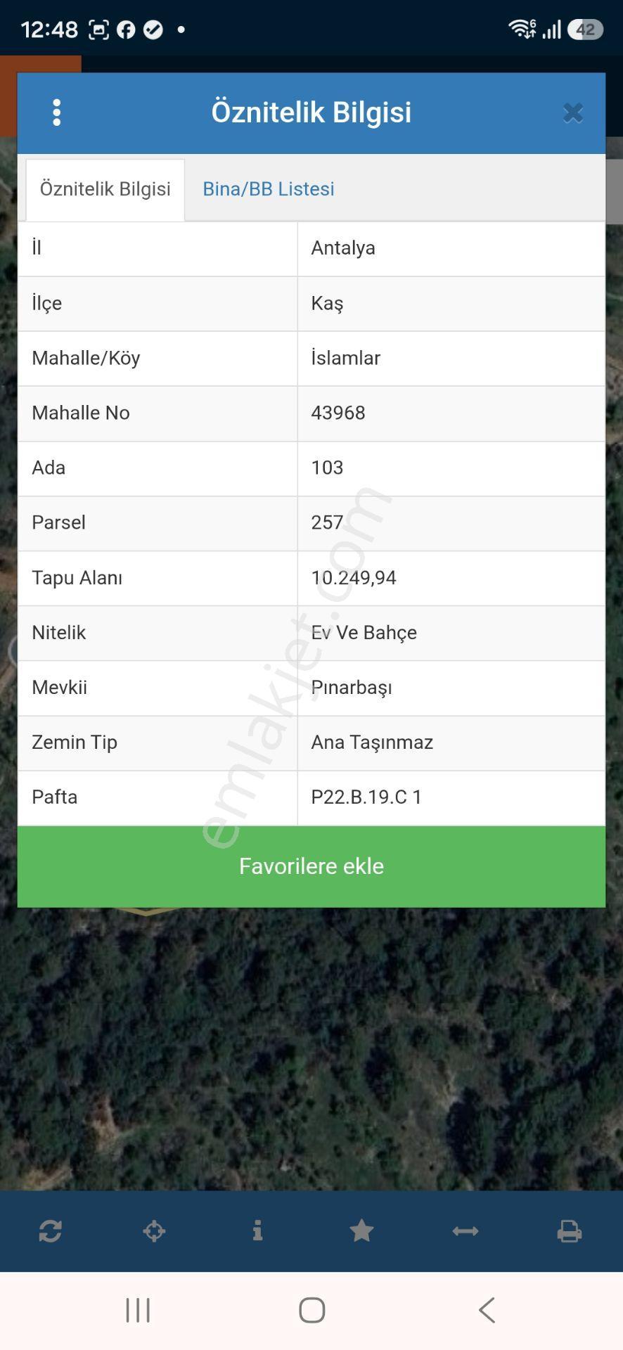 Kaş İslamlar Satılık Bahçe Hisse 599 M² — fotoğraf 2