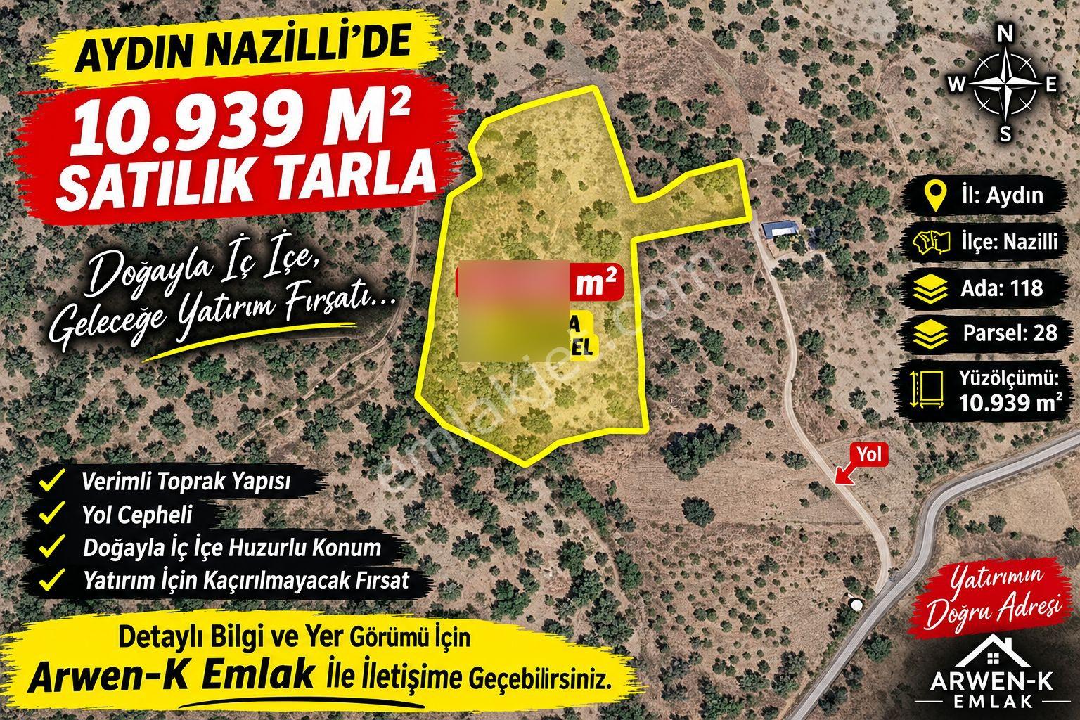 Aydın Nazilli’de 10.939 M² Yola Cepheli Satılık Tarla — fotoğraf 2