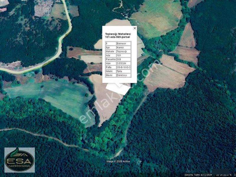Karesi Taşkesiği'nde Köye Yakın, Yatırımlık 3.035 M² Satılık — fotoğraf 5