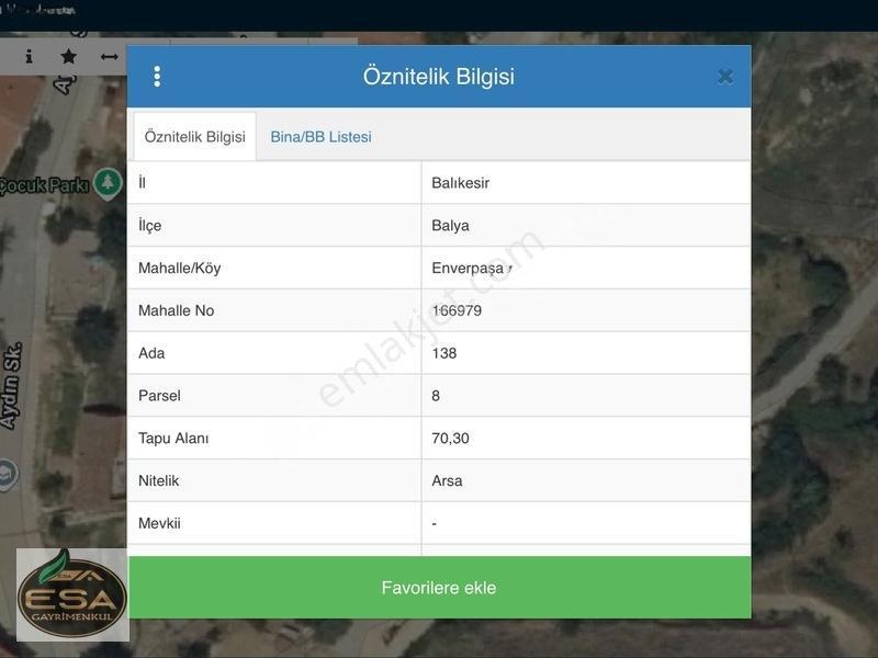 Balıkesir Balya Enverpaşa Mahallesinde Konut İmarlı 70 M2 Arsa — fotoğraf 3