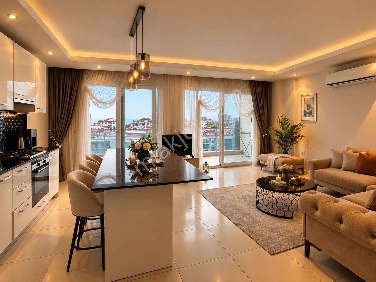 Alanya Kestelde Kale Ve Deniz Manzaralı Satılık 2+1 Lüks Penthouse — fotoğraf 2