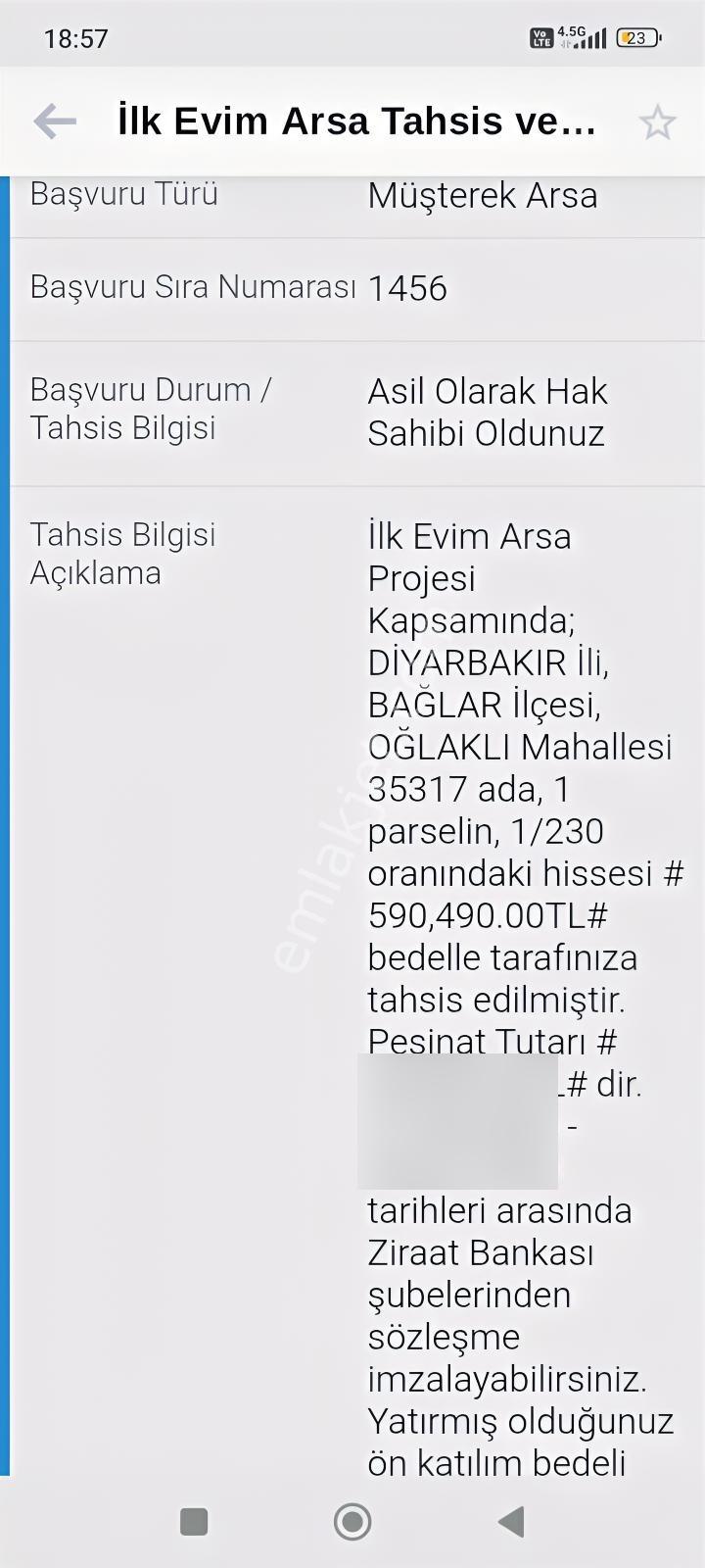 Toki Karahan-oğlaklıda 140 M² İlk Evim Arsa Hakkı | 900.000 Tl — fotoğraf 3