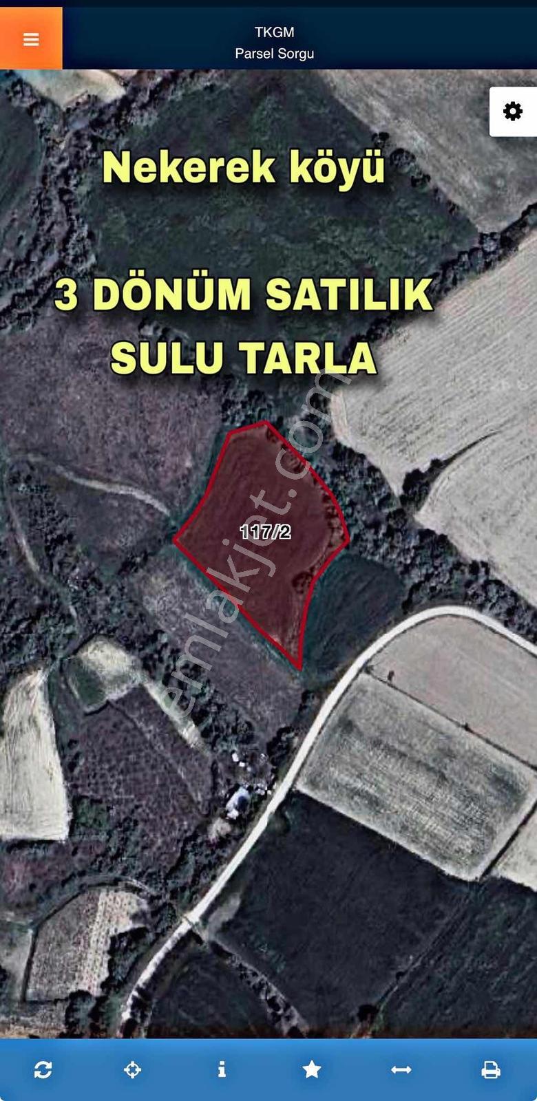 Nekerek 3 Dönüm Satılık Sulu Tarla !!
