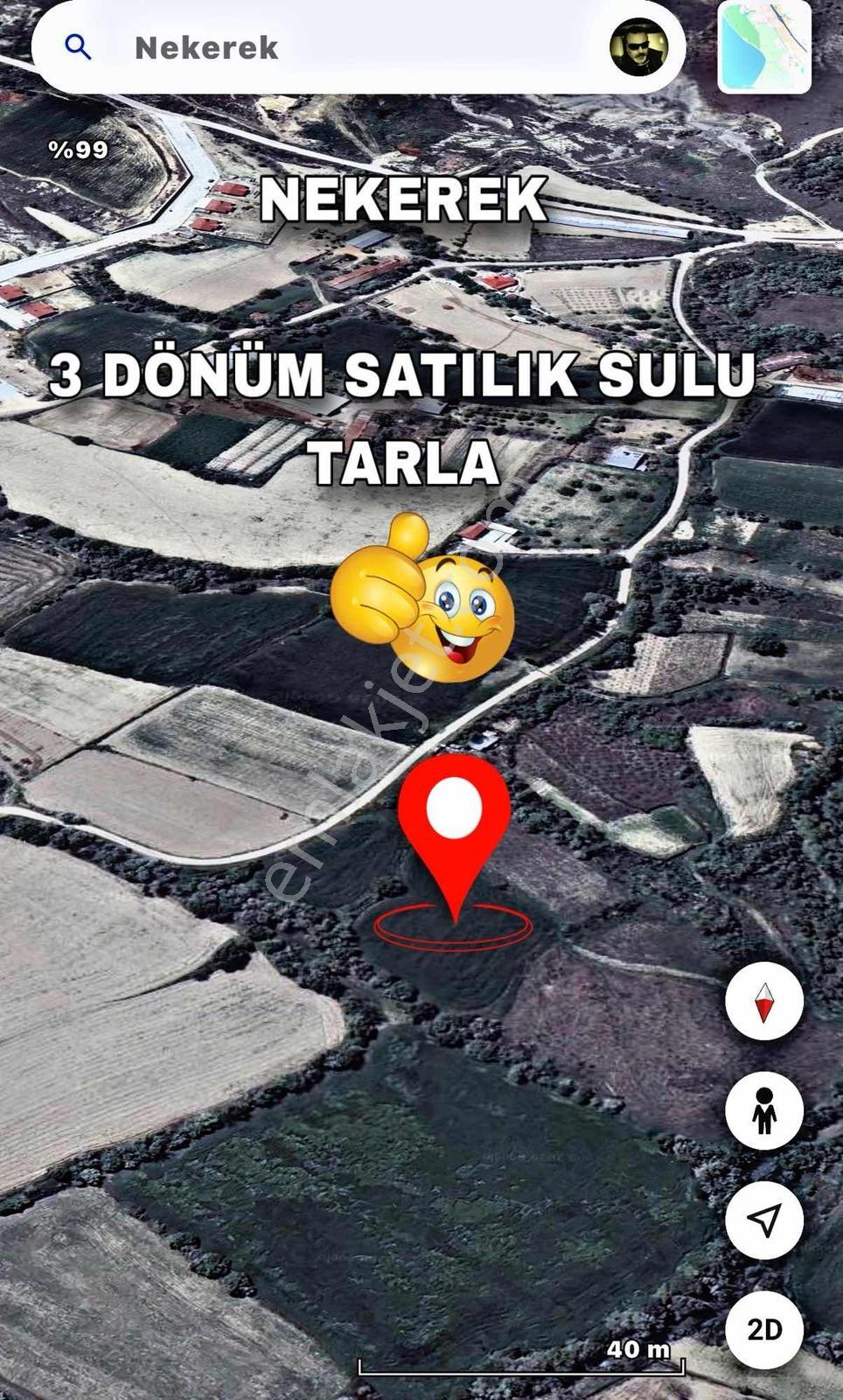 Nekerek 3 Dönüm Satılık Sulu Tarla !! — fotoğraf 2