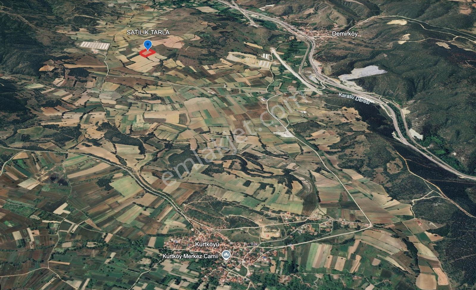 Bilecik Merkez Kurtköy'de 10.948 M2 Tek Tapu Satılık Tarla — fotoğraf 3