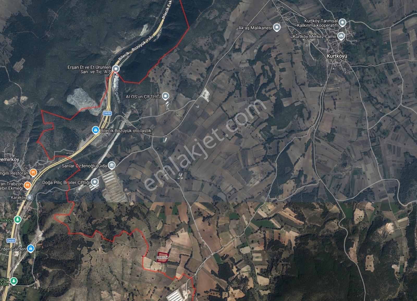 Bilecik Merkez Kurtköy'de 10.948 M2 Tek Tapu Satılık Tarla — fotoğraf 6