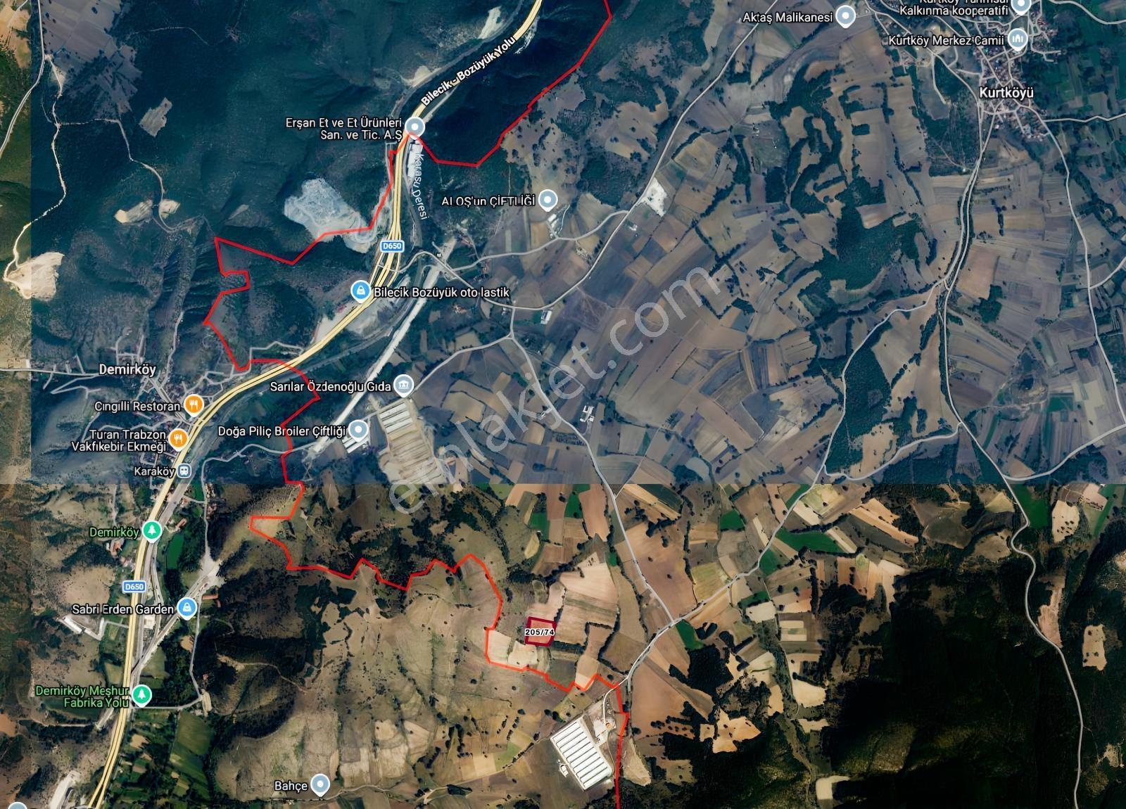 Bilecik Merkez Kurtköy'de 10.948 M2 Tek Tapu Satılık Tarla — fotoğraf 7