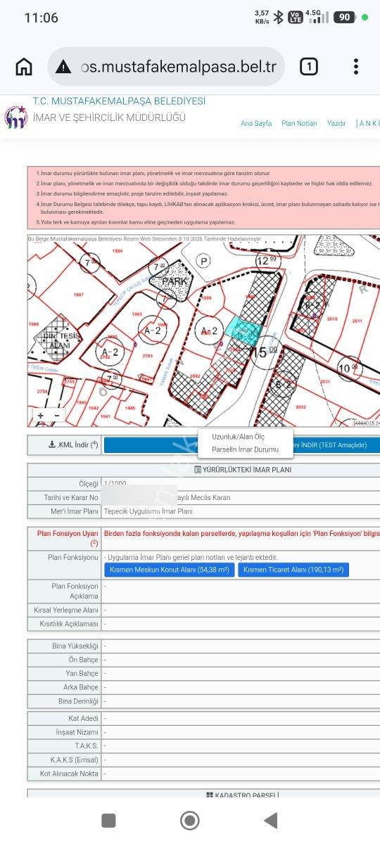 Kasreviden İcerisinde Ev Bulunan Ticari+konut İmarlı 244m2 Arsa — fotoğraf 7