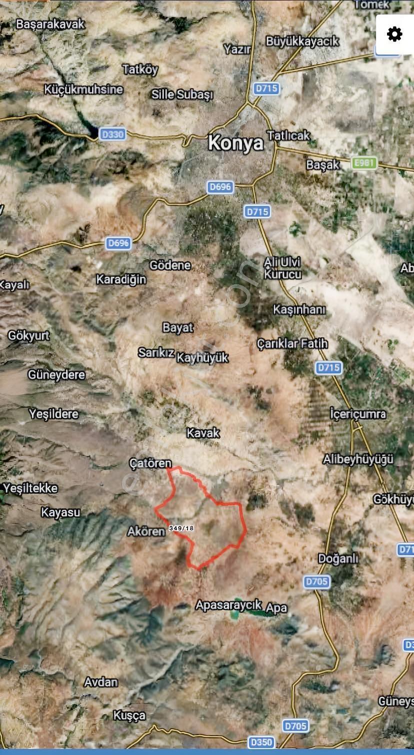 Konya Akören Orhaniye Mevki 3.361 M2 Müstakil Bahçelik Satılık — fotoğraf 4