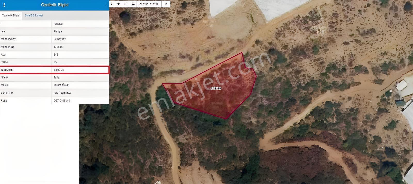 Satılık 3.692 M² Tarla, Alanya-güneyköy — fotoğraf 8