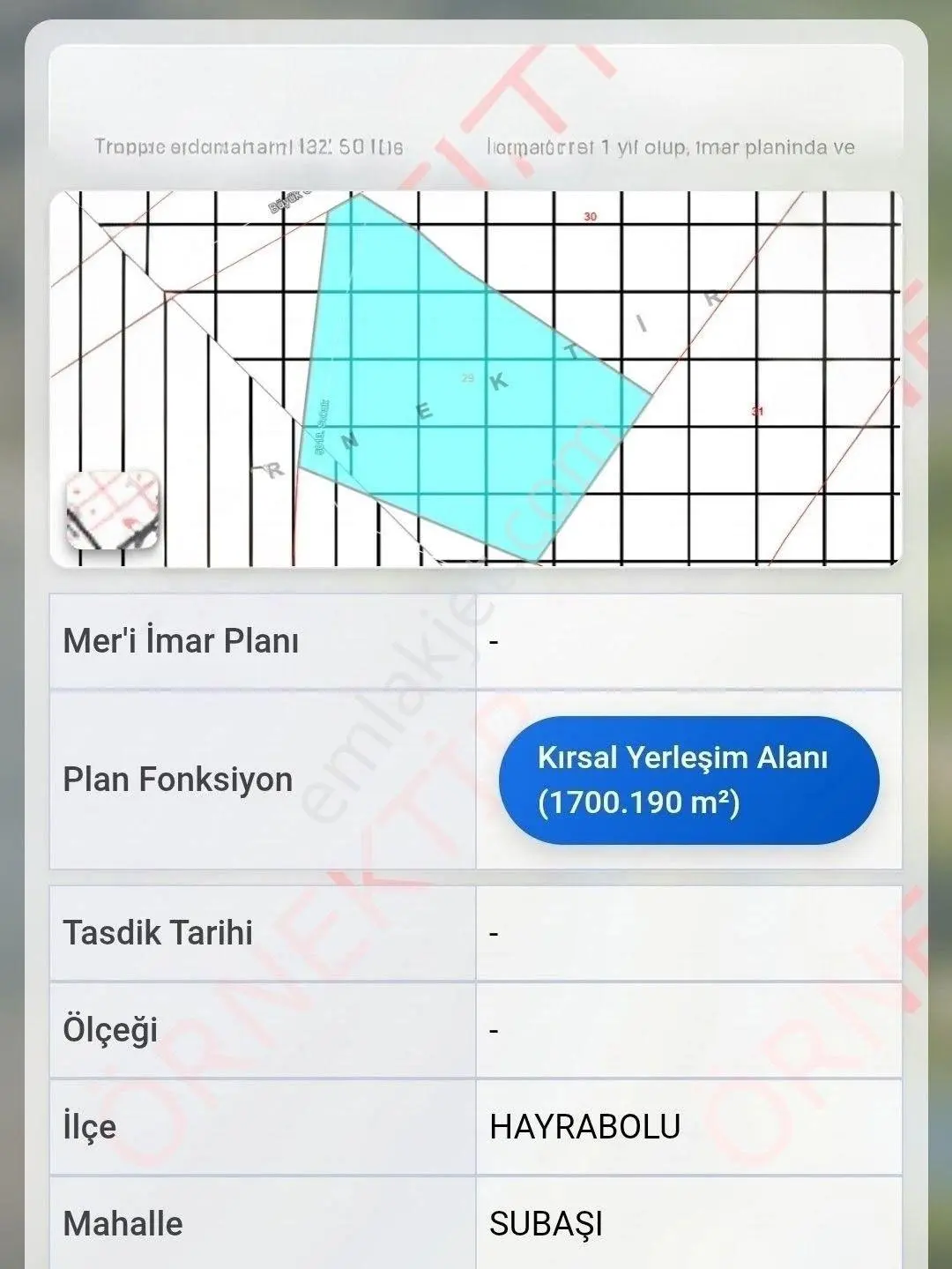 Tekirdağ, Hayrabolu, Subaşı,3 Kat,imarlı,yol+su+elektrik,olan, Satılık,arsa, — fotoğraf 3
