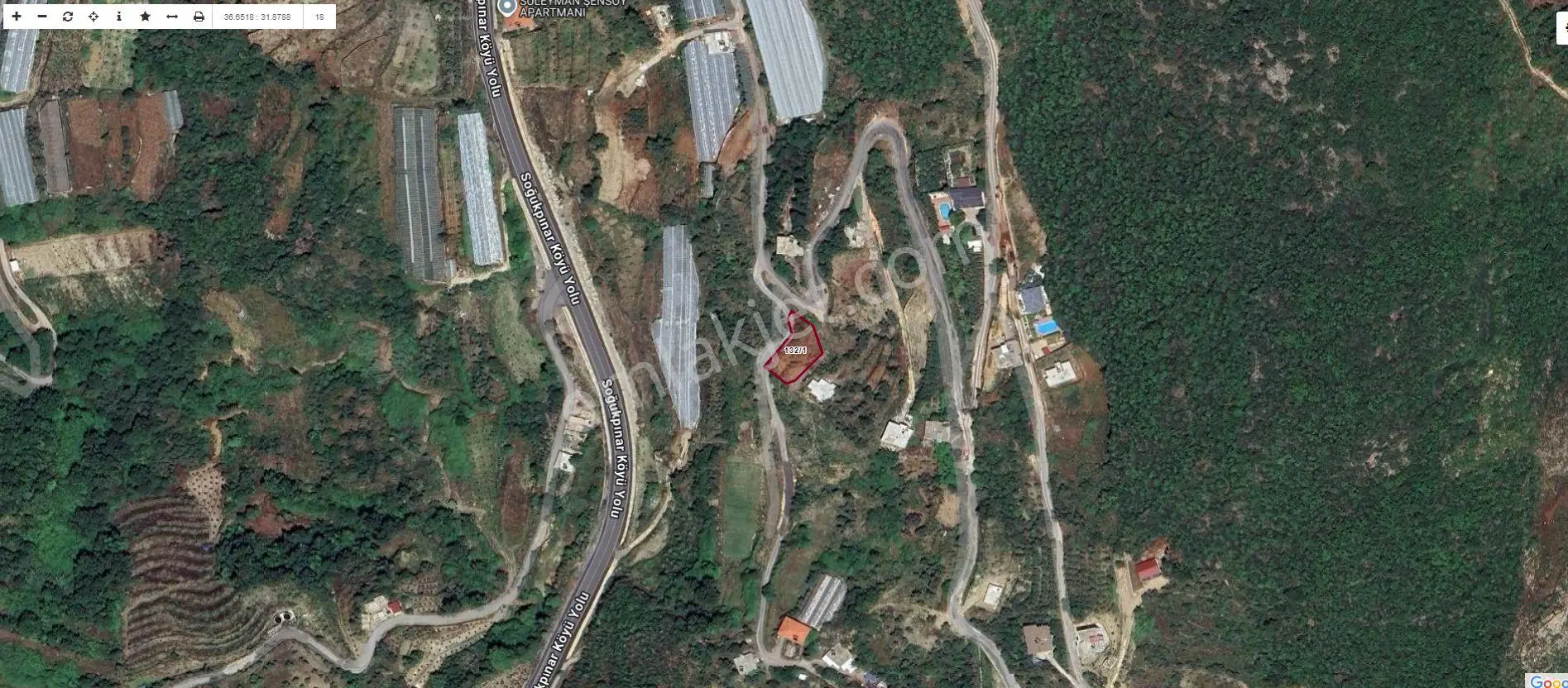 Alanya Soğukpınar Da 715 M2 Satılık Deniz Manzaralı Arsa — fotoğraf 2