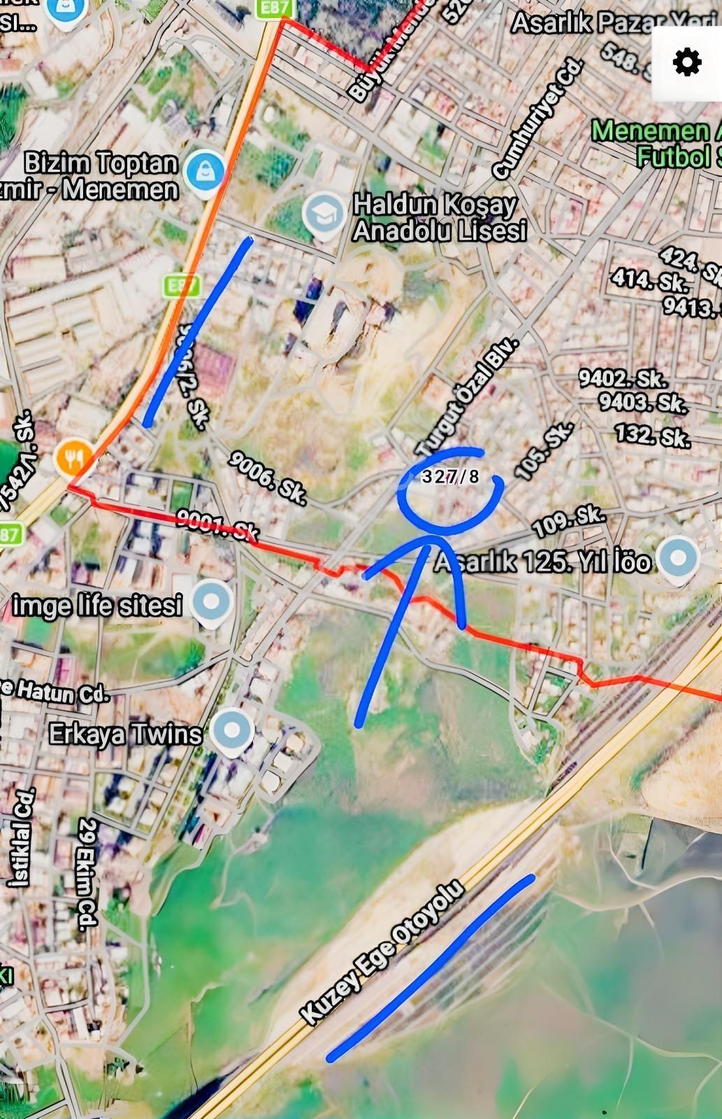 Menemen Asarlık Müstakil Parsel 3 Kat İzin Projeli Arsa
