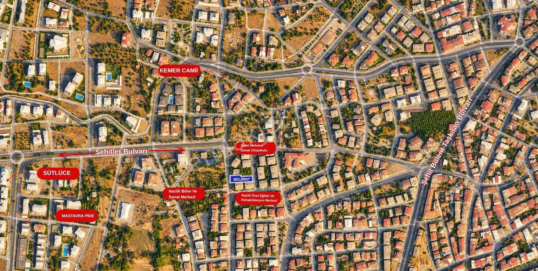 Zafer Mah.'De 2 Parsel 800M² İmarlı Arsa